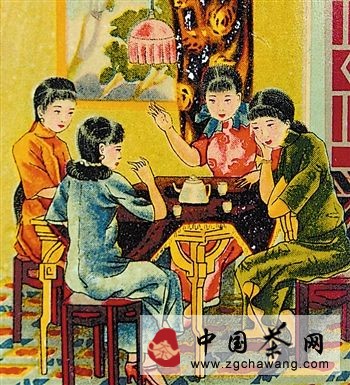 老天津一家顏料莊以《四美茶話》為商標，足見飲茶風尚之一斑